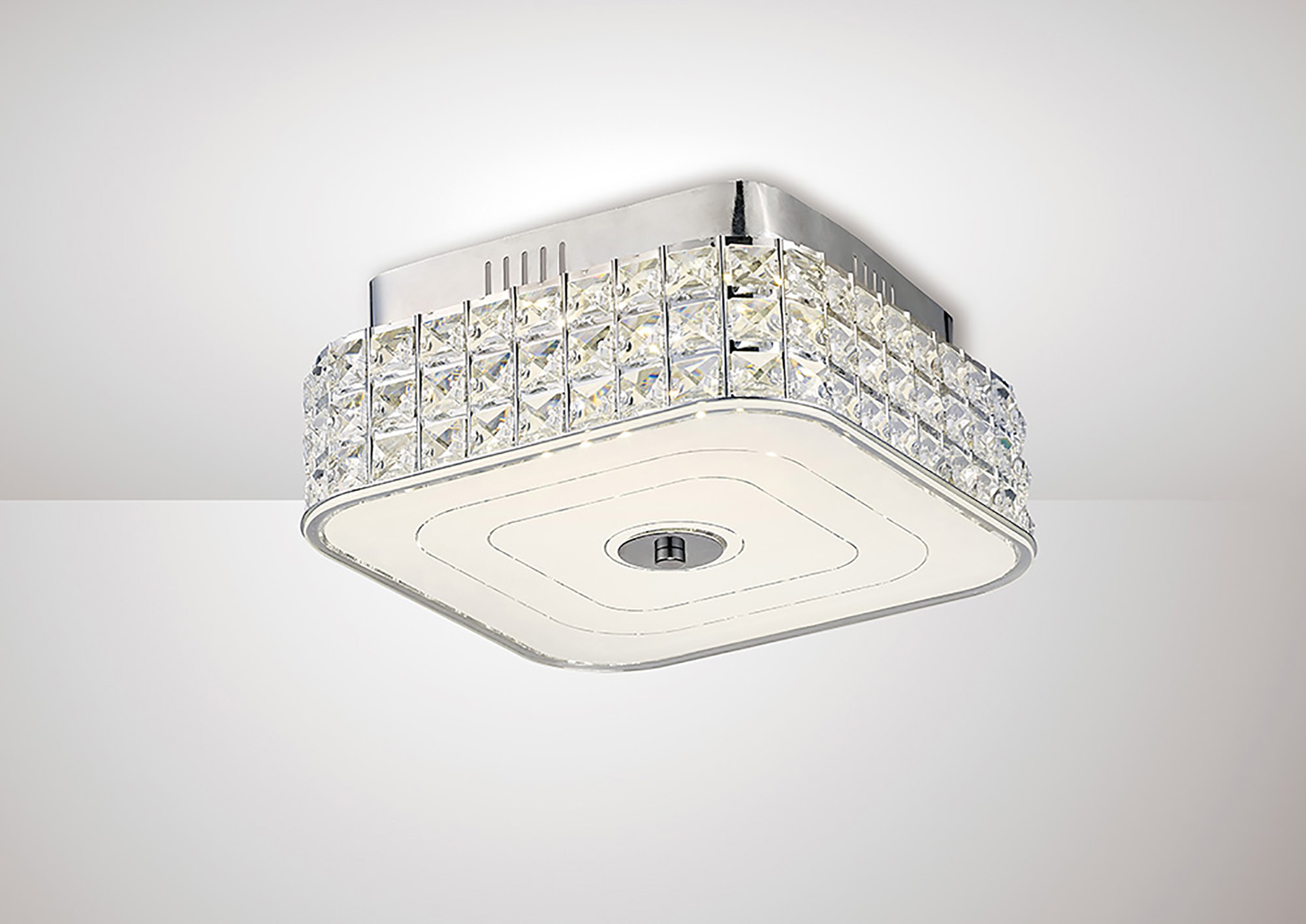IL80022  Hawthorne Crystal 18W LED  Flush Ceiling Light